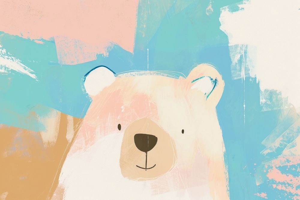 Cute bear illustration painting mammal animal.