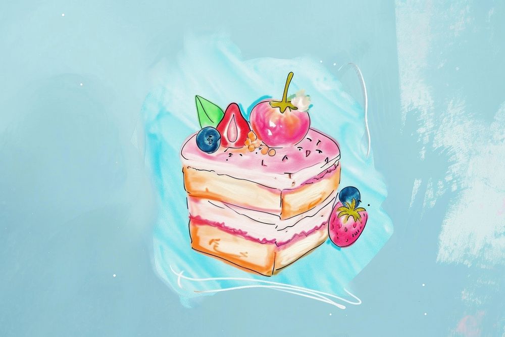 Cute cake illustration dessert food confectionery.
