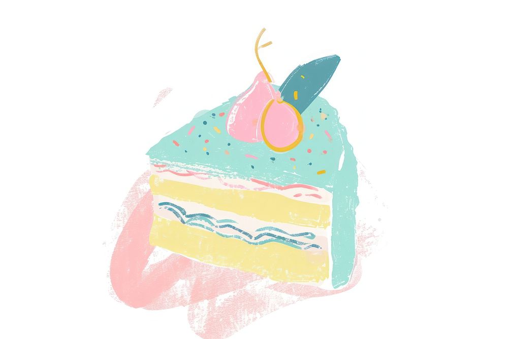 Cute cake illustration dessert icing food.