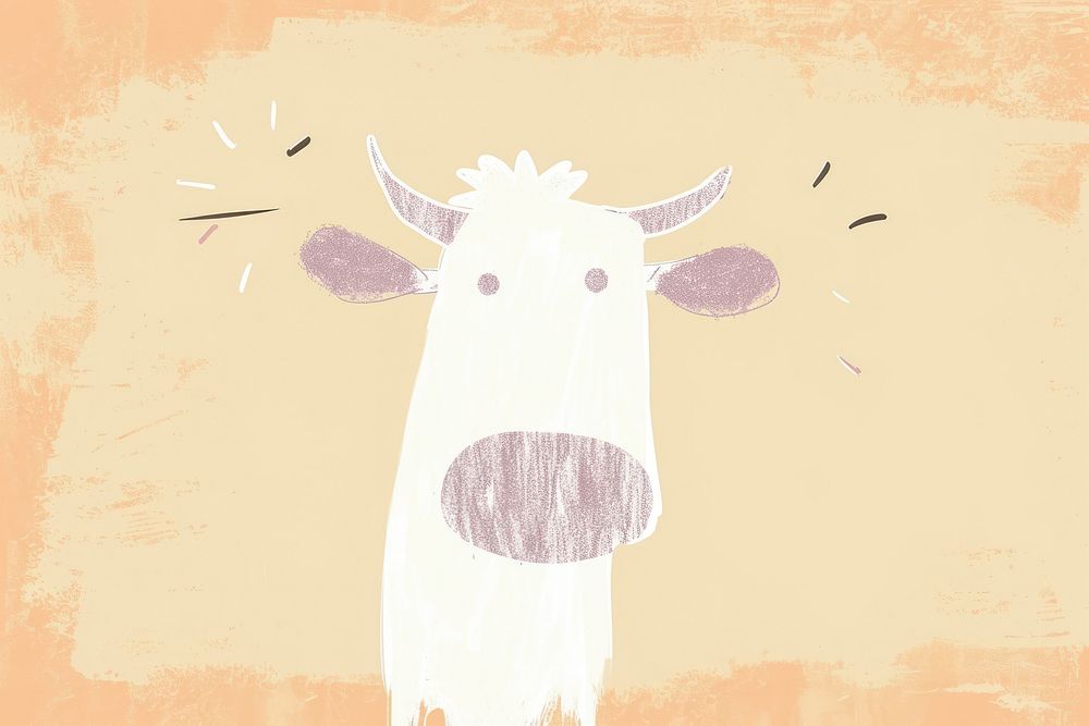 Cute cow illustration livestock drawing animal.