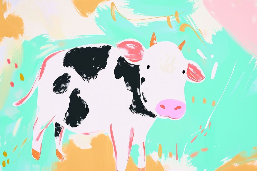 Cute cow illustration livestock mammal animal.