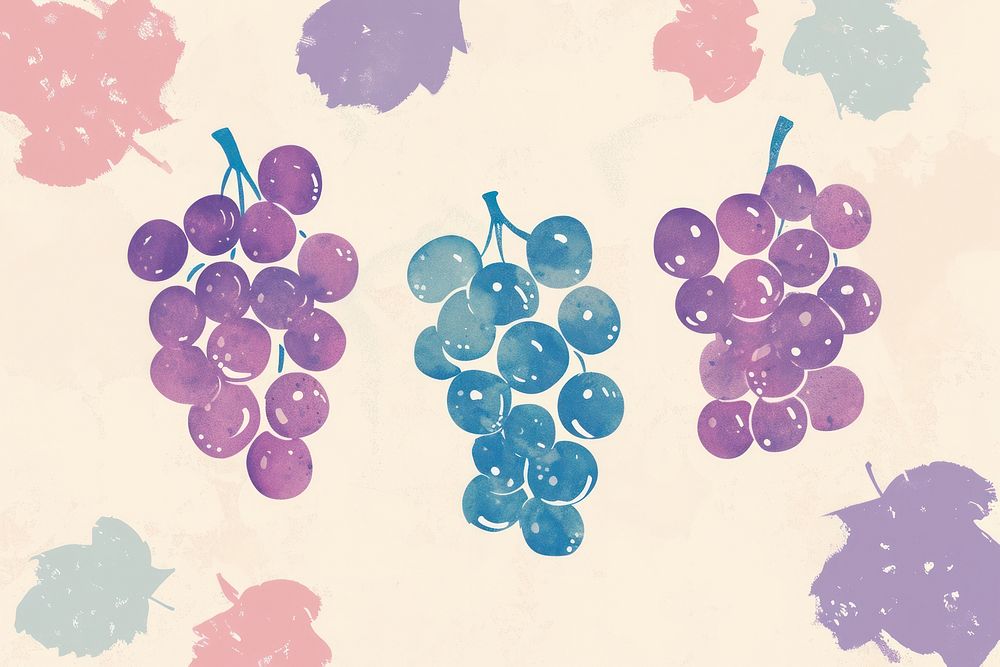 Cute grapes illustration backgrounds plant food.