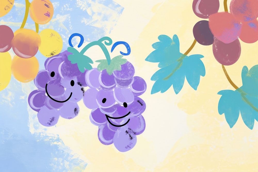Cute grapes illustration backgrounds plant food.
