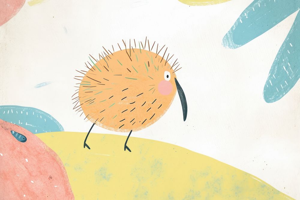 Cute kiwi illustration cartoon animal bird.