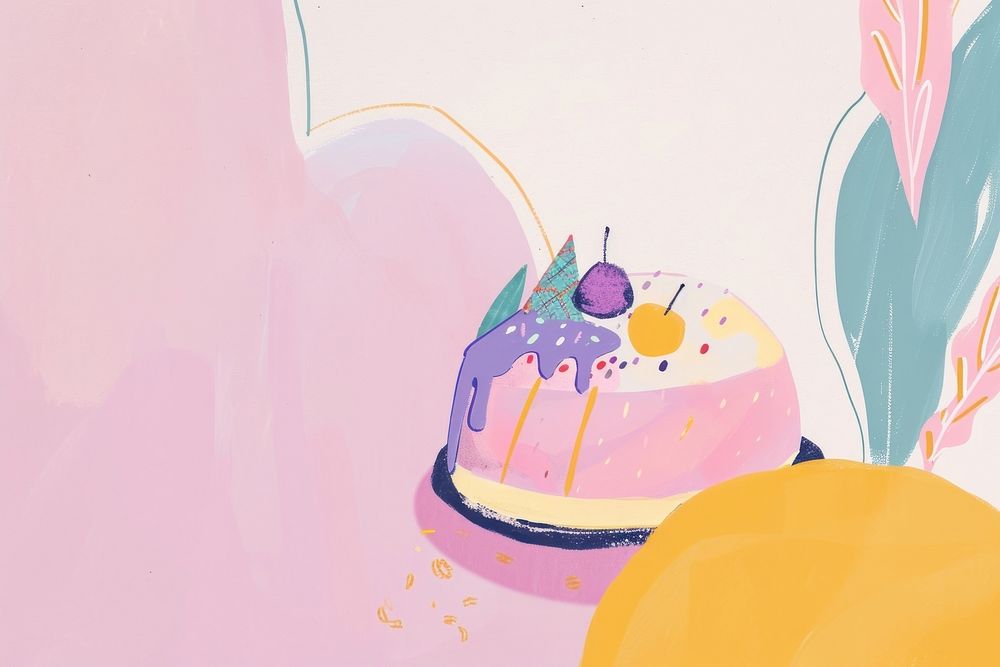 Cute pudding illustration dessert creativity painting.