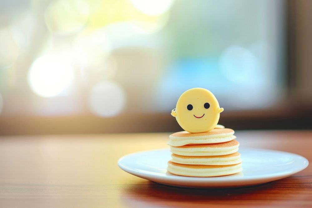 Cute pancake illustration plate food confectionery.
