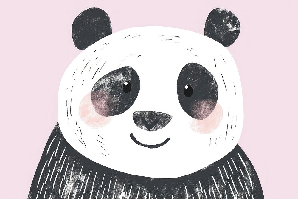 Cute panda illustration drawing mammal sketch.