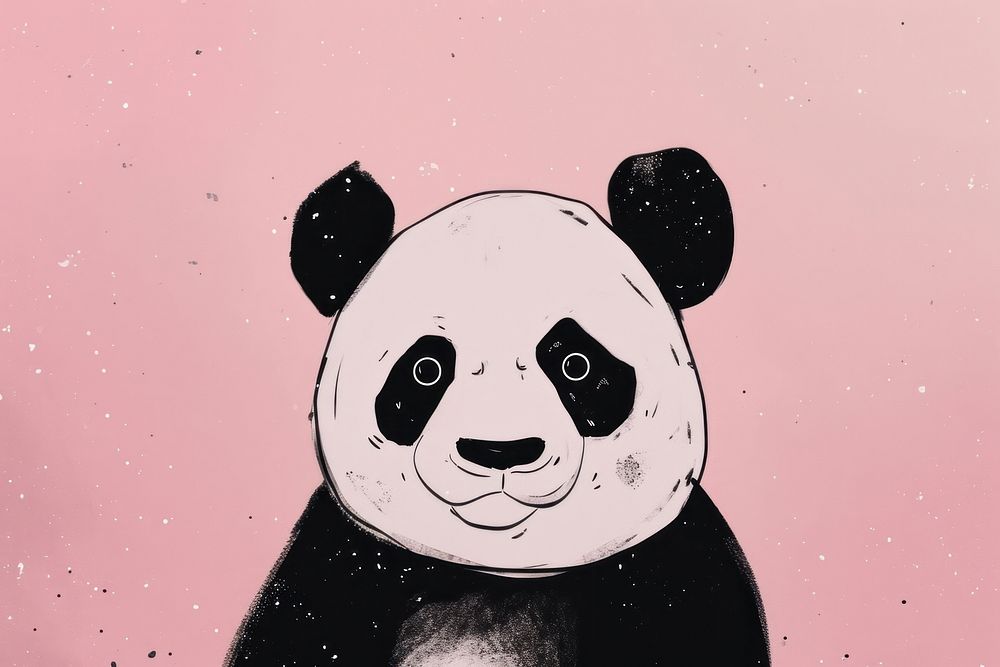 Cute panda illustration cartoon representation creativity.