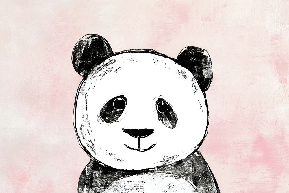 Cute panda illustration drawing sketch art.