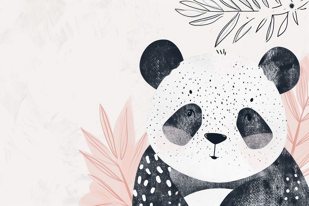 Cute panda illustration drawing sketch nature.