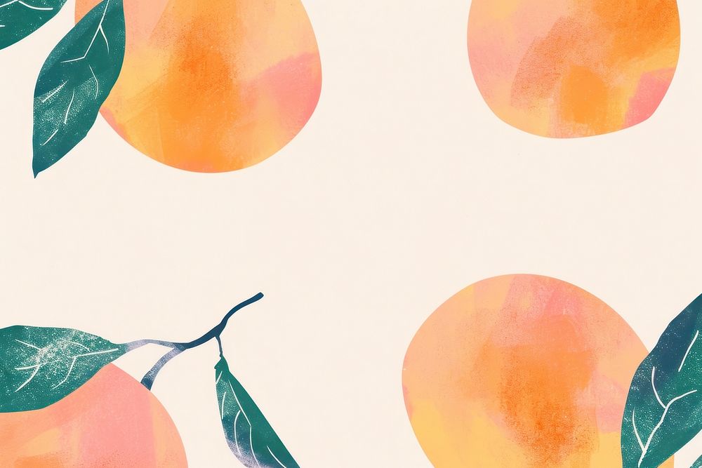Cute peach illustration backgrounds fruit plant.
