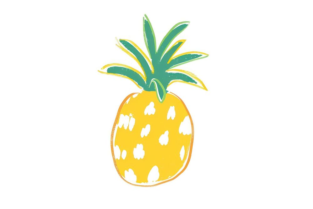 Cute pineapple illustration fruit plant food.