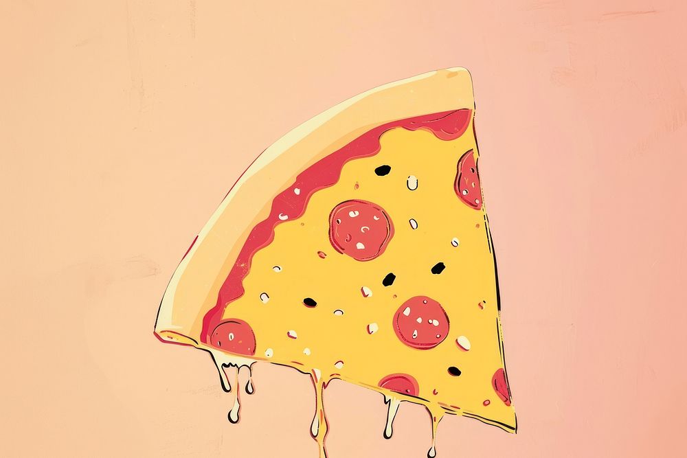 Cute pizza illustration illustrated freshness clothing.