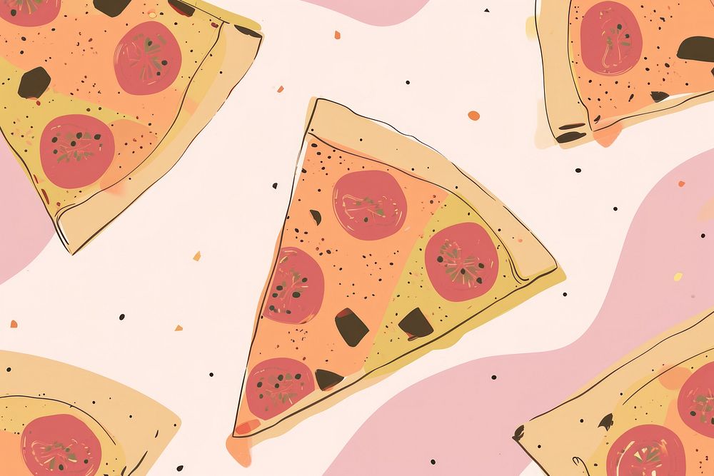 Cute pizza illustration backgrounds bread food.