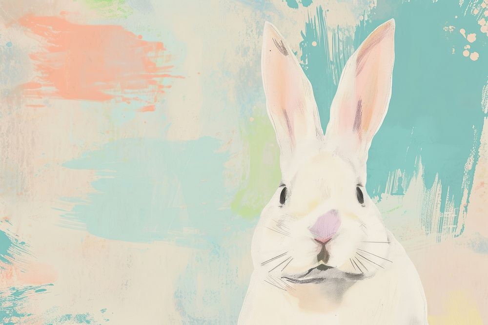 Cute rabbit illustration painting animal mammal.