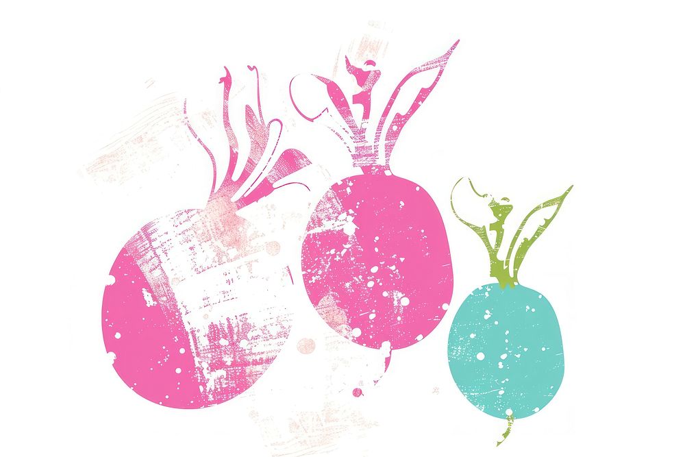 Cute radish illustration plant food celebration.