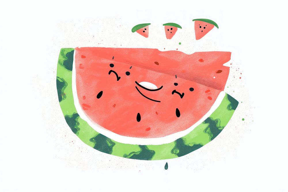 Cute watermelon illustration fruit food creativity.