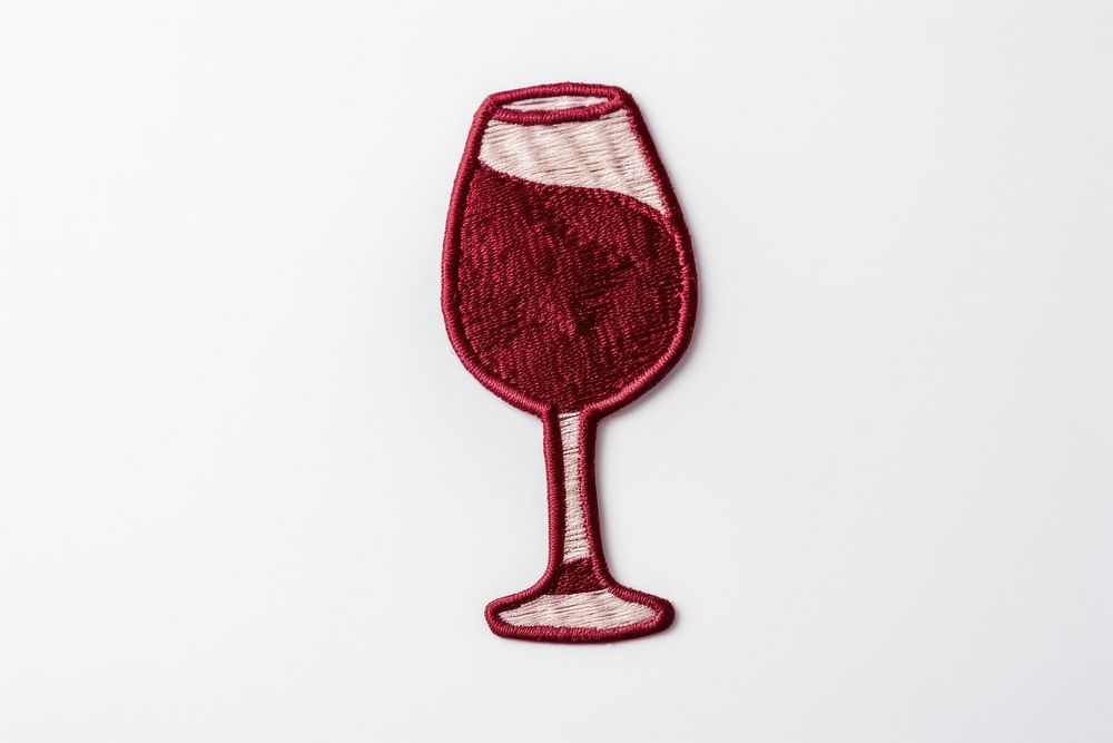 Red wine glass drink white background.