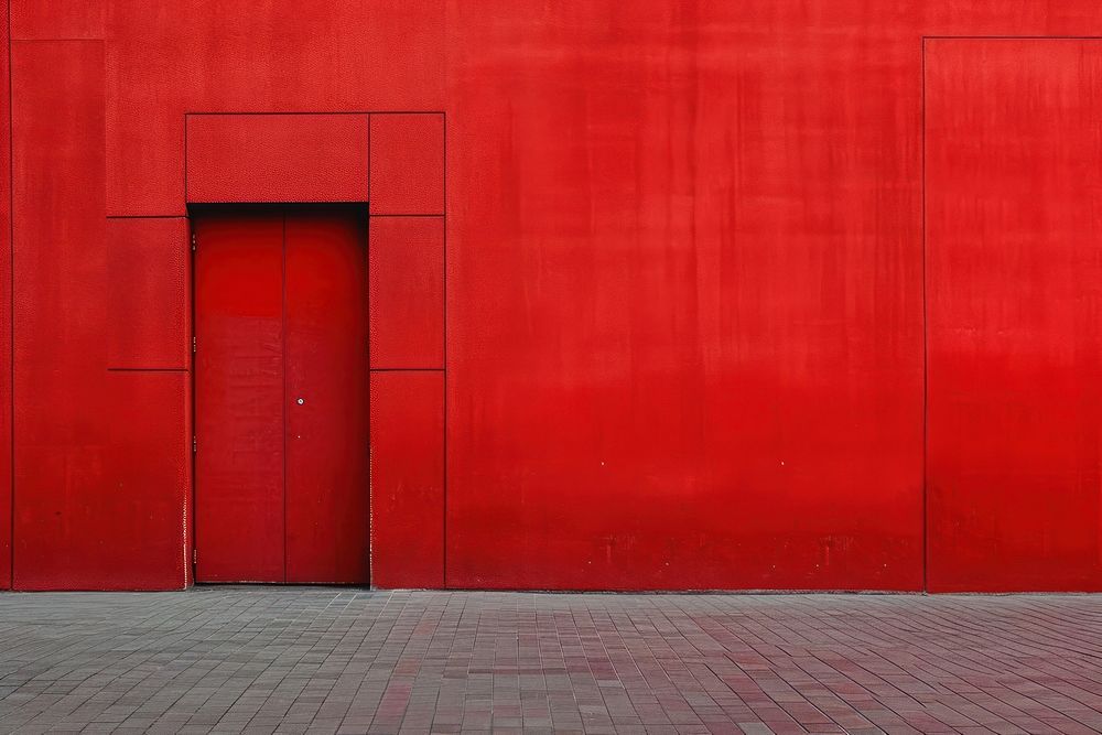 Contemporary red architecture building wall.