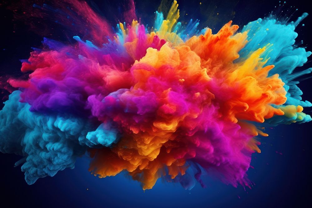 Explosion of colorful powder backgrounds exploding motion.