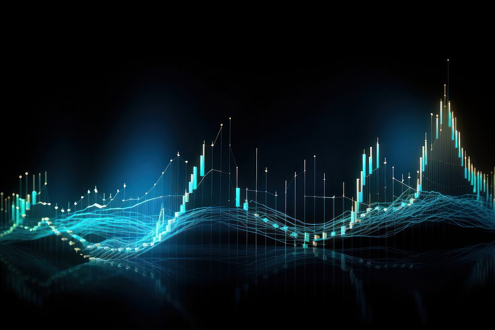 Money chart blue illuminated. 