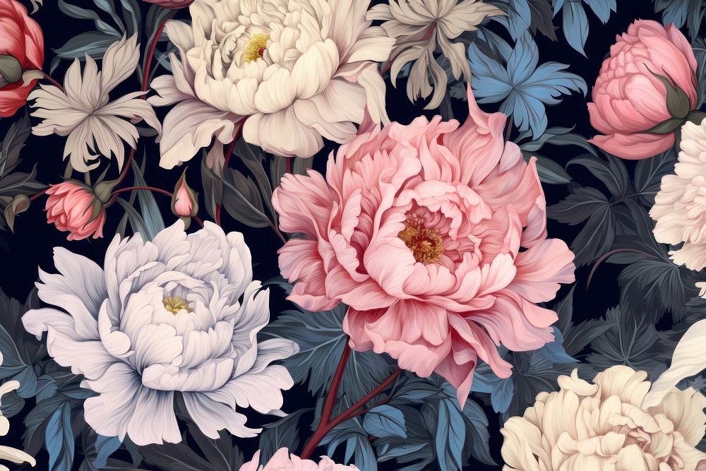  Flower and plant pattern flower backgrounds. AI generated Image by rawpixel.