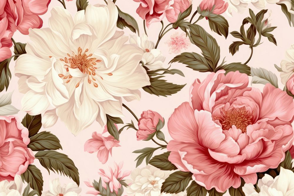  Flower and plant pattern flower rose. AI generated Image by rawpixel.