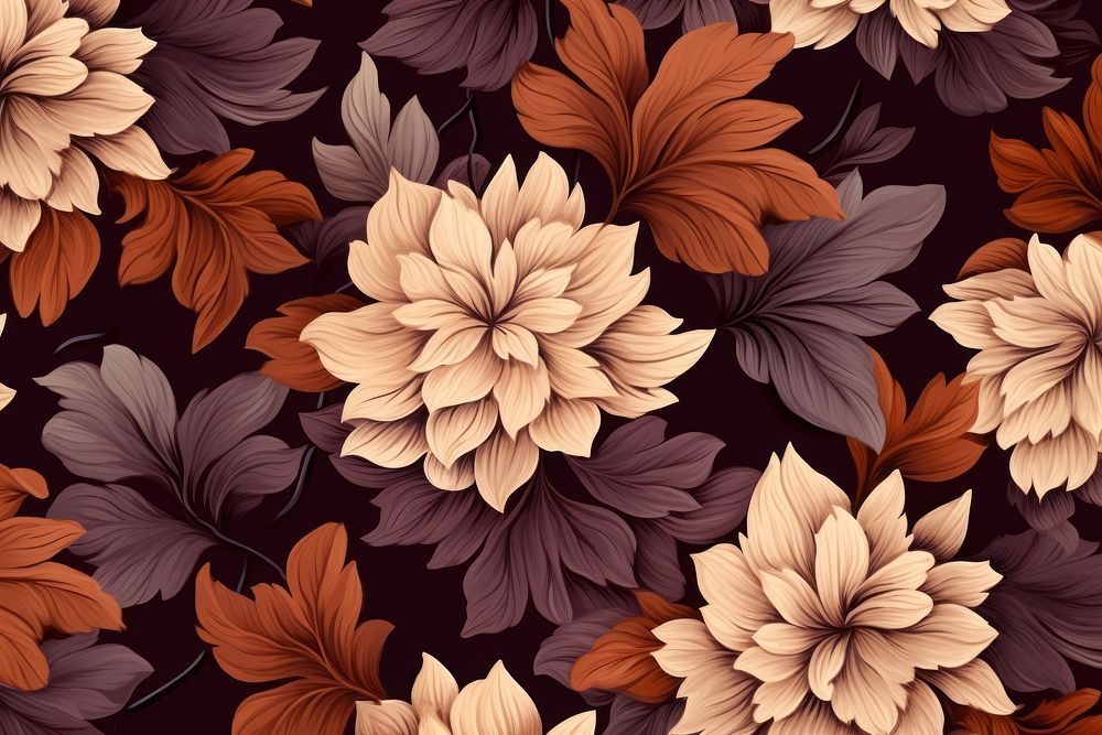  Flower Autumn pattern backgrounds luxury. AI generated Image by rawpixel.