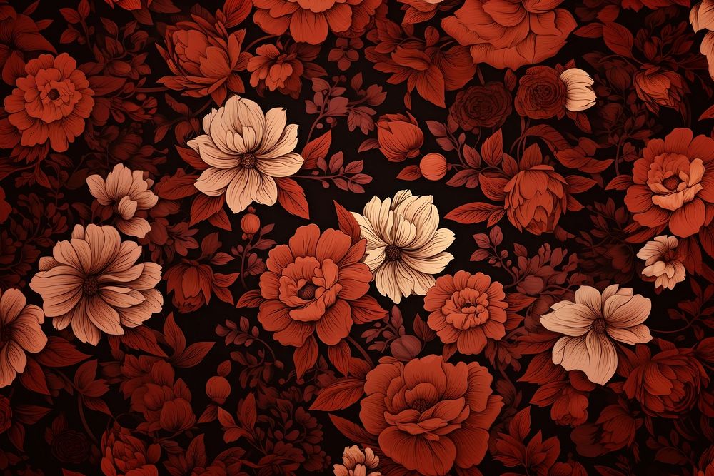  Flower Autumn pattern backgrounds autumn. AI generated Image by rawpixel.