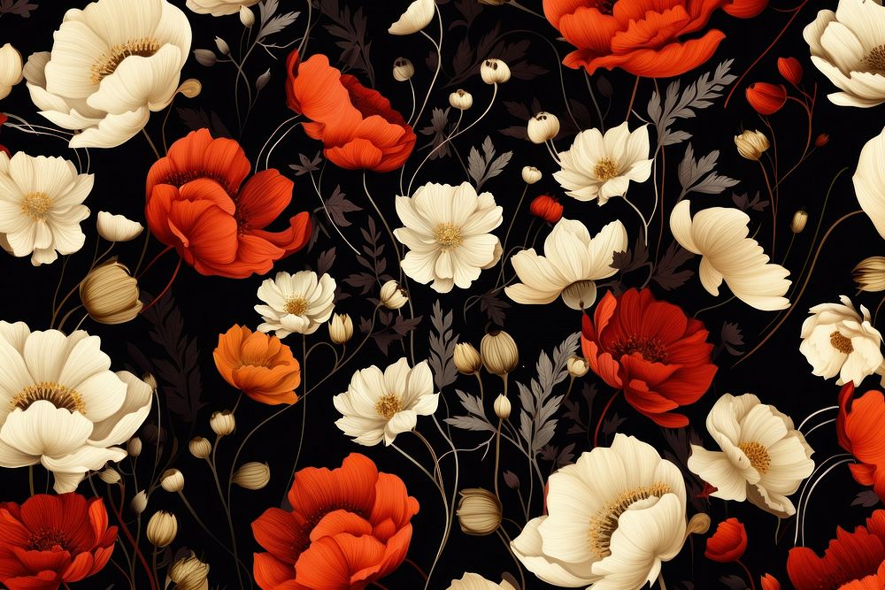  Flower Autumn pattern backgrounds petal. AI generated Image by rawpixel.