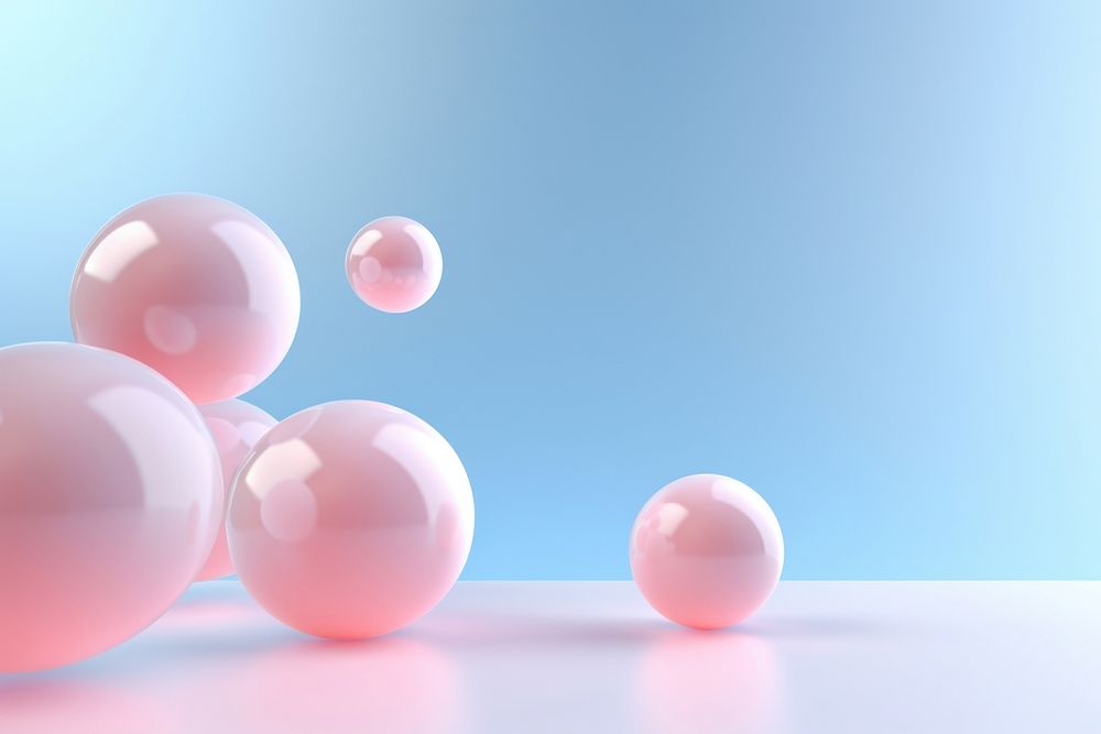 Floating spheres 3d rendering transparent accessories simplicity.