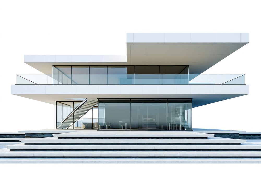 Modern architecture design building staircase house.