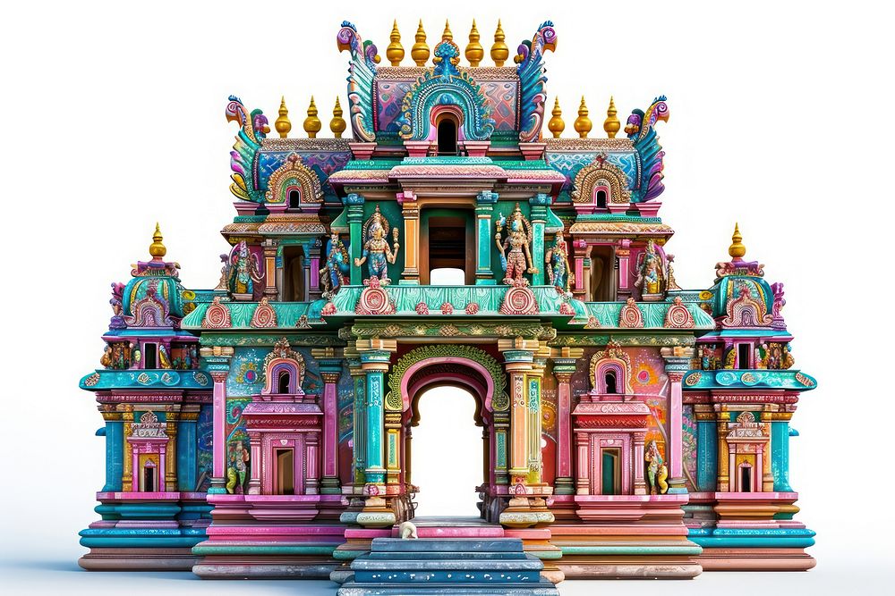 Colorful Temple in India architecture building temple.