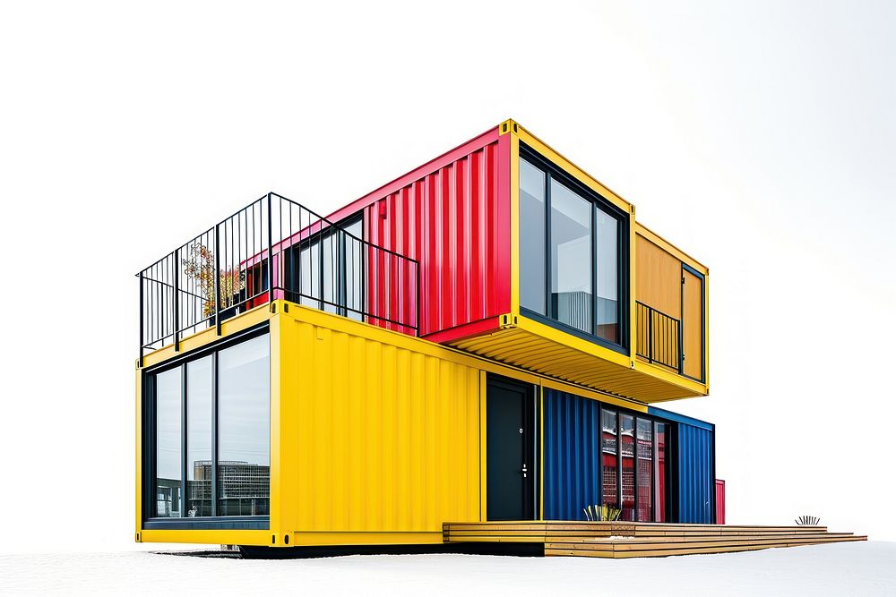 Container architecture building white background outdoors.