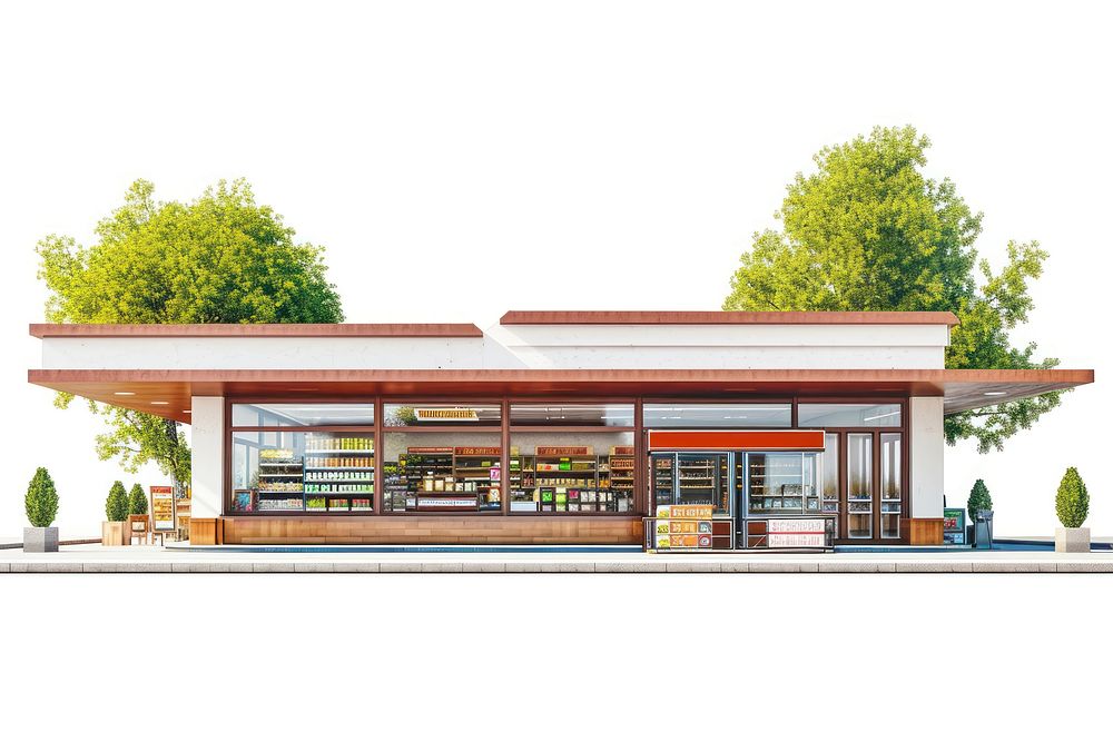 Grocery store architecture building plant.