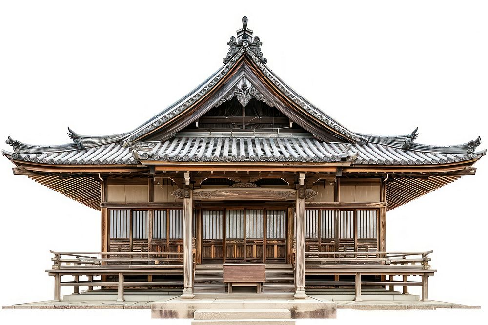 Local rural japanese wood temple architecture building outdoors.