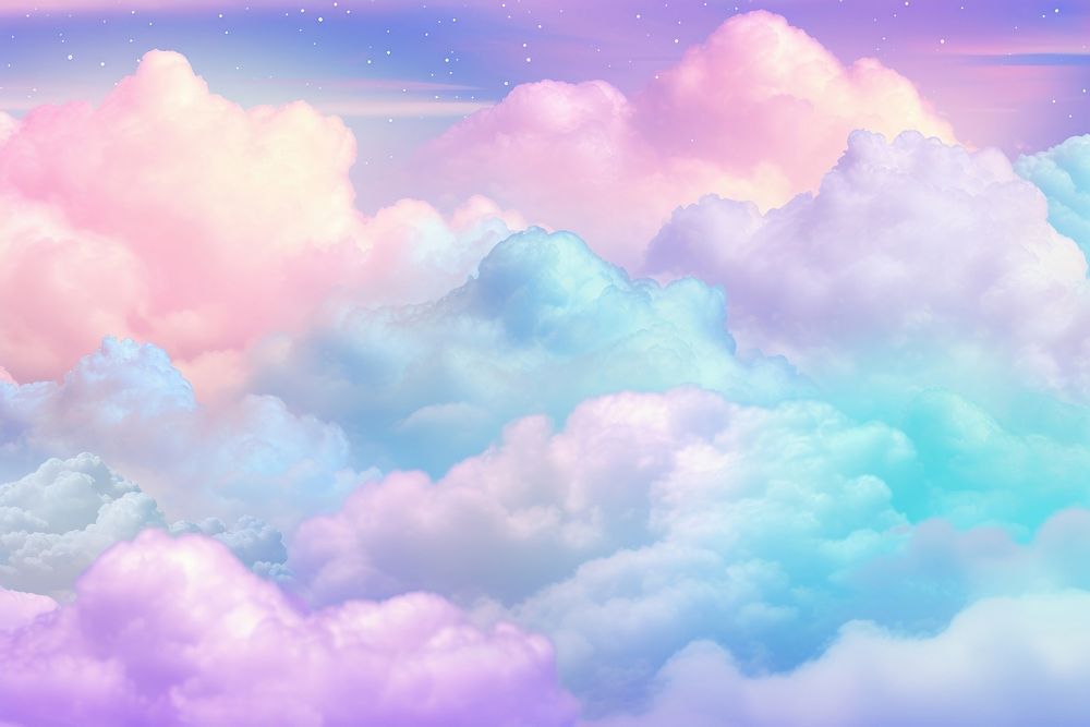 Holographic fantasy rainbow background cloud sky backgrounds.