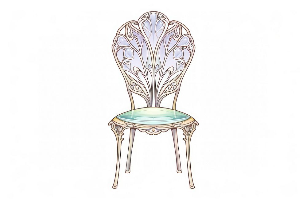 Chair Alphonse Mucha style furniture architecture elegance.