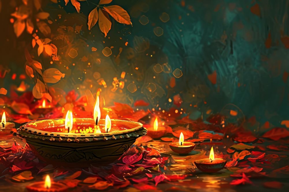Diwali candle diwali thanksgiving. AI generated Image by rawpixel.