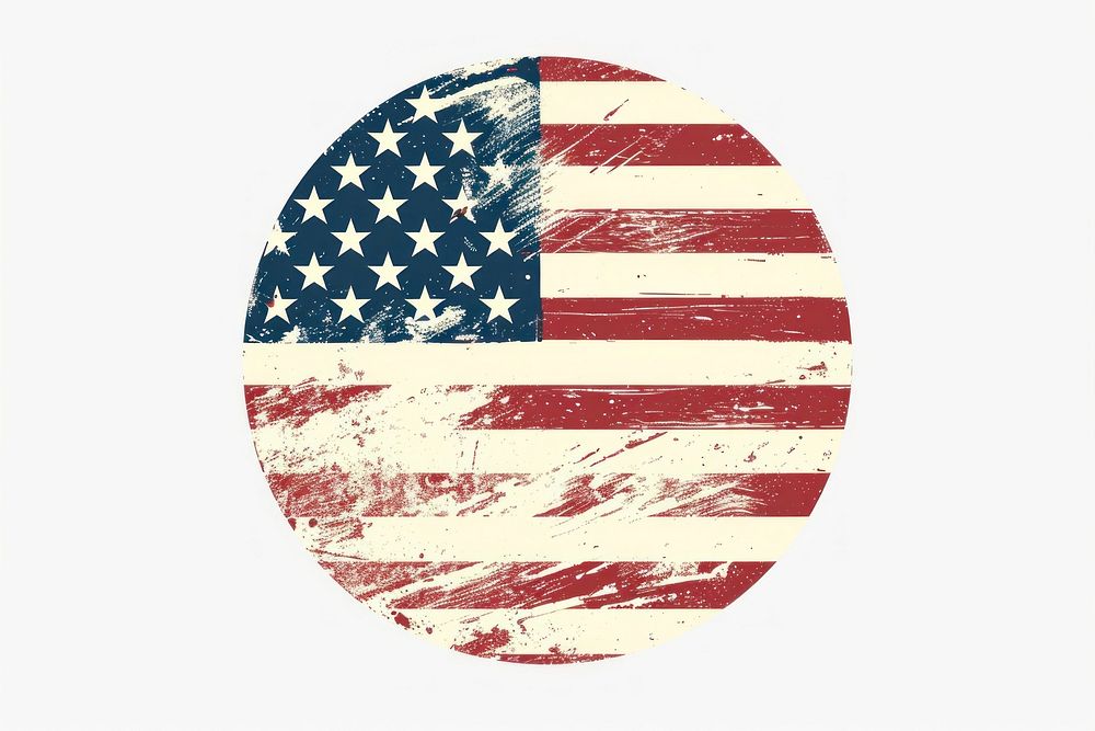 America emblem in circle shape flag patriotism symbolism.