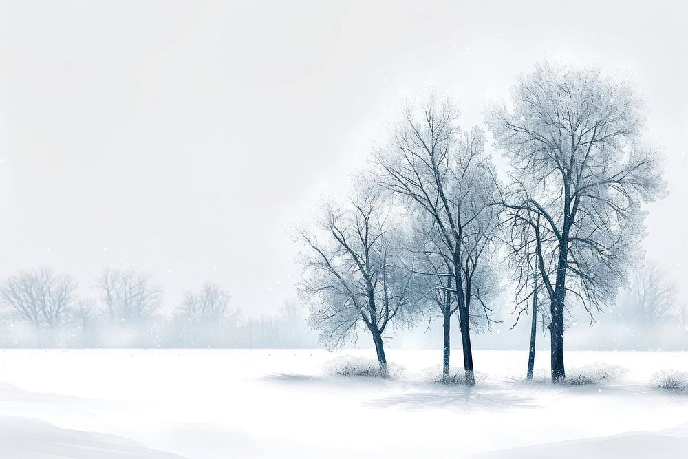 Snowy winter scene while heavy snow storm landscape outdoors nature.