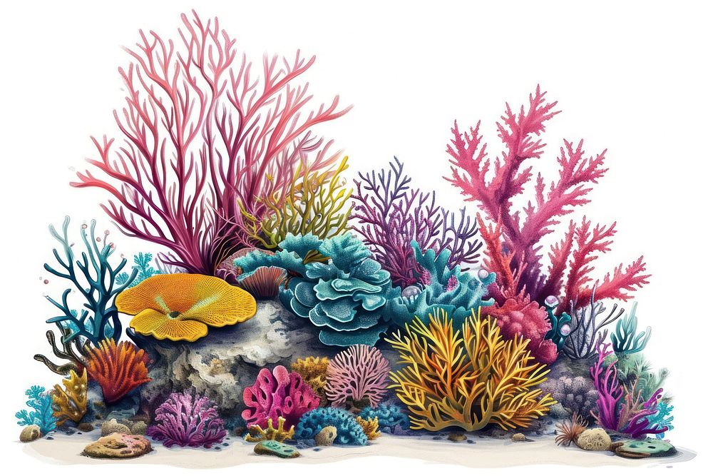 Isolated coral reef outdoors aquarium nature.