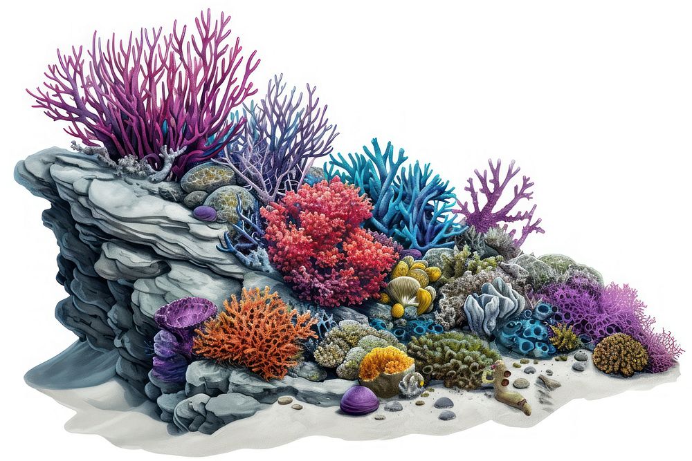 Isolated coral reef outdoors nature sea.