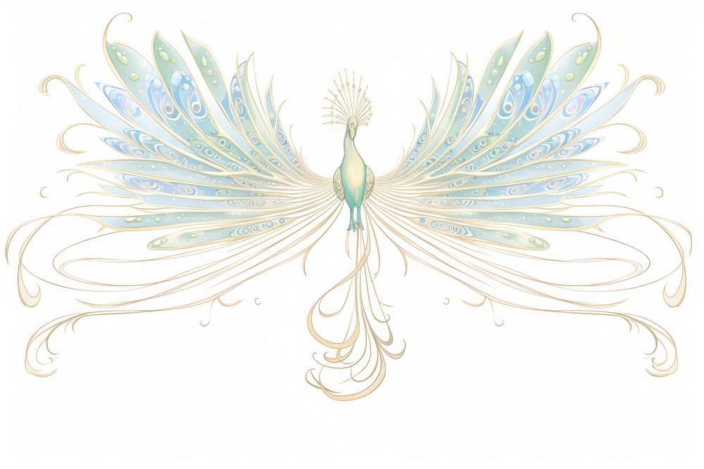 Peacock in style of Alphonse Mucha pattern creativity chandelier.