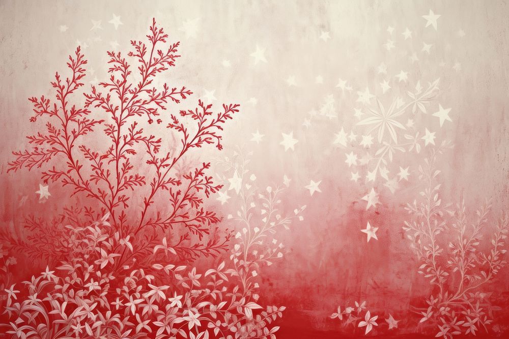 Oriental toile art style with star wallpaper pattern nature red.