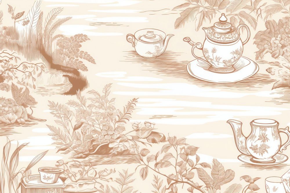 Coffee wallpaper pattern drawing.