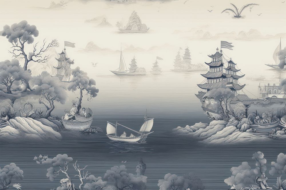Navy calm stunning sea outdoors nature sketch.