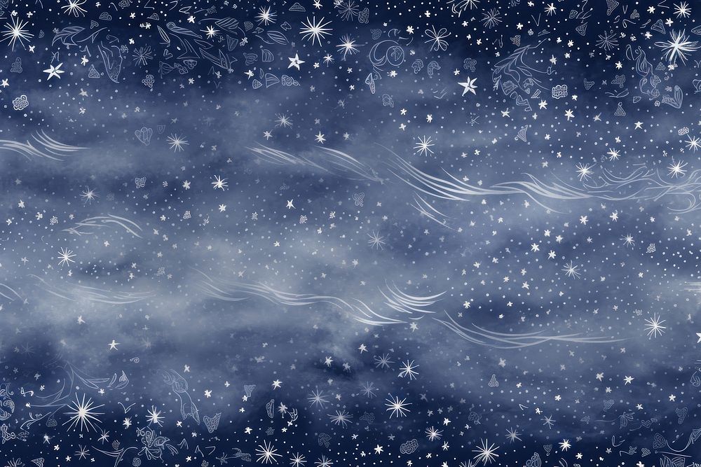 Night sky with silver stars nature snow constellation.