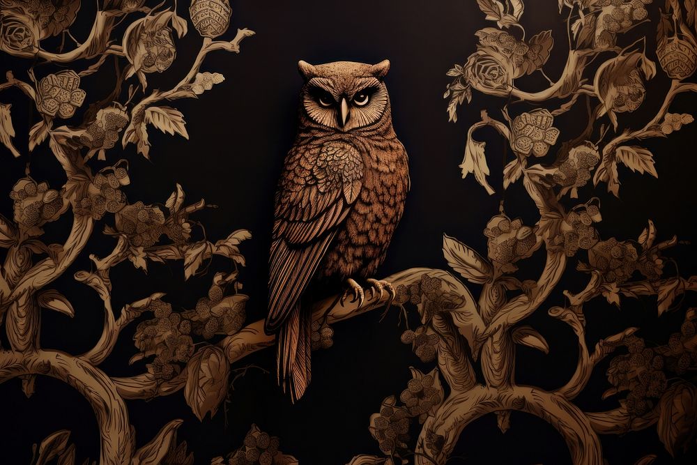 Stunning owl ion black and brown color wallpaper animal bird.
