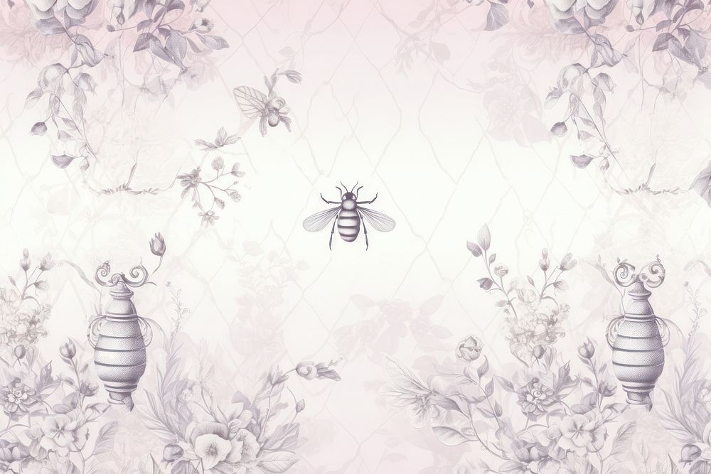Stunning bee wallpaper pattern sketch.
